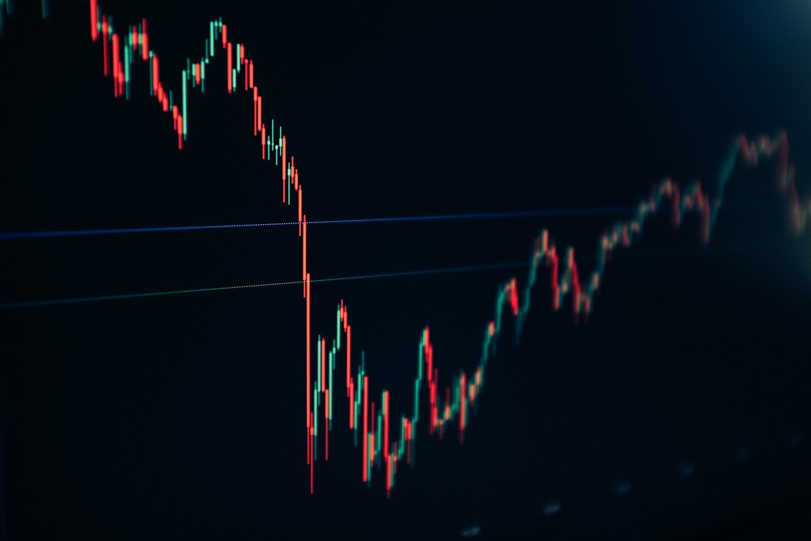 a close up of a line with a blue background
