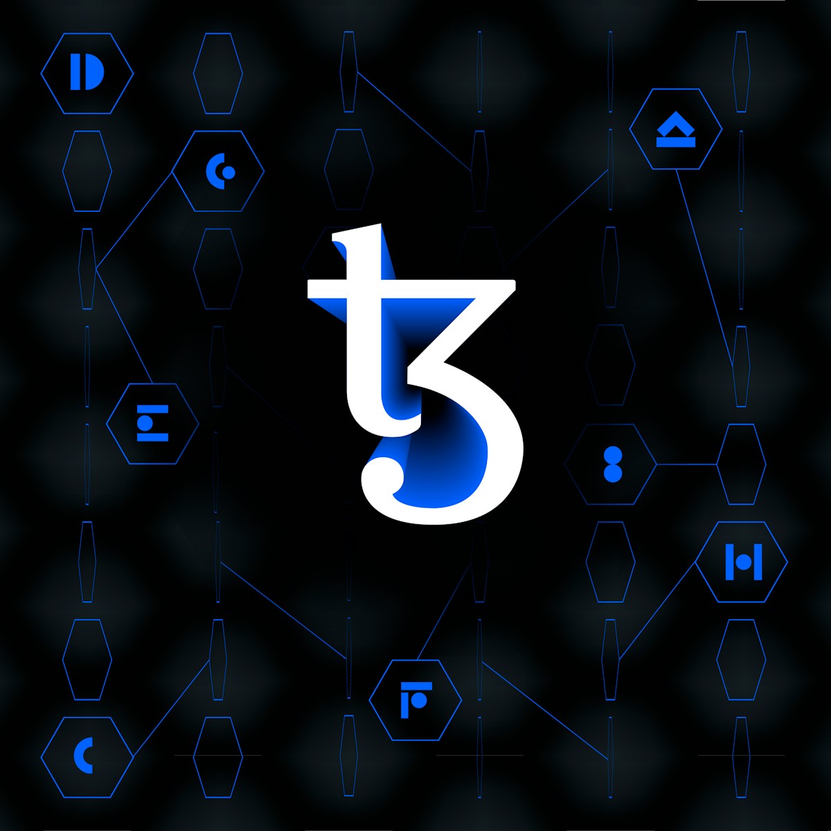 a blue and black background with the letter t5